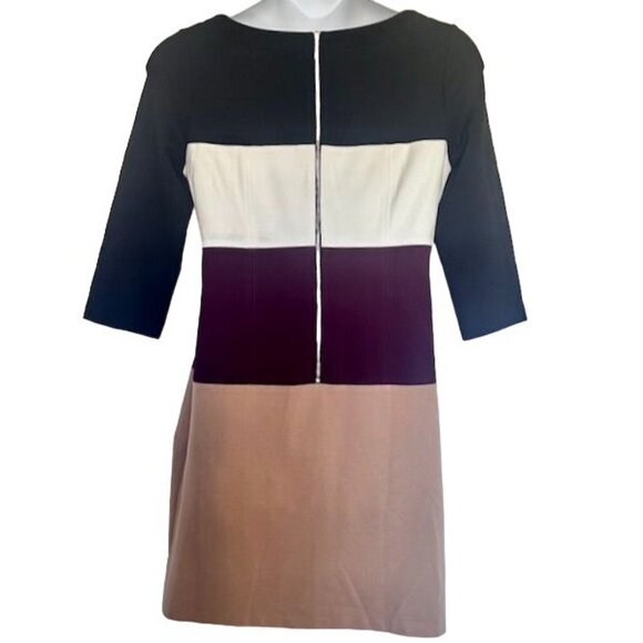 White House Black Market Colorblock Ponte Shift Dress Size 14 NWT - Picture 2 of 9